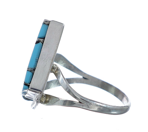 Native American Zuni Multistone Multicolor Sterling Silver Ring Size 5 NX11752